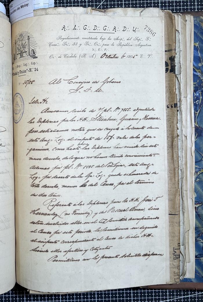 Documentación de R:. L:. Piedad y Unión N° 34.