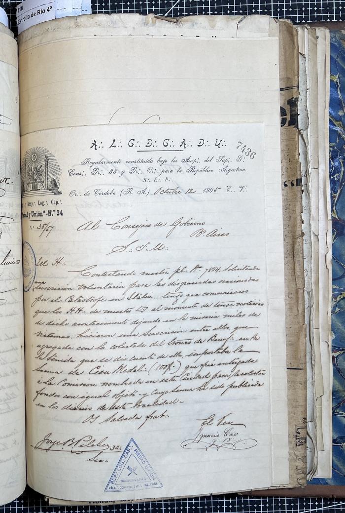 Documentación de R:. L:. Piedad y Unión N° 34.