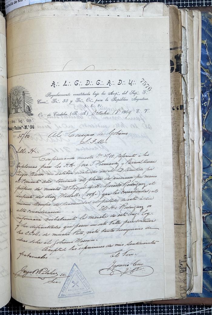 Documentación de R:. L:. Piedad y Unión N° 34.