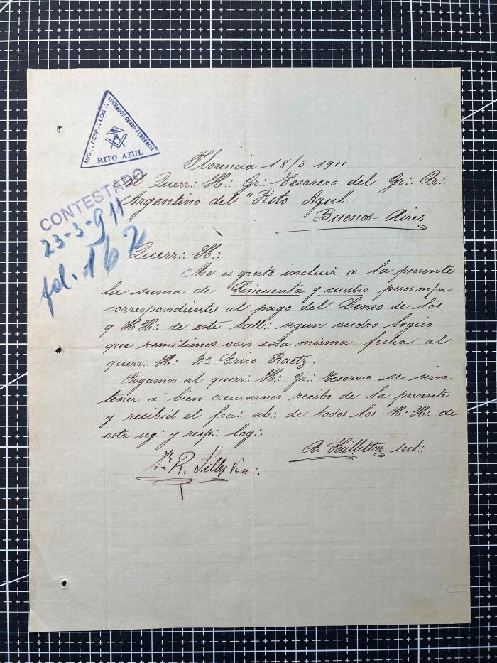 Documentación de R:. L:. Luchador del Chaco Nº 151.