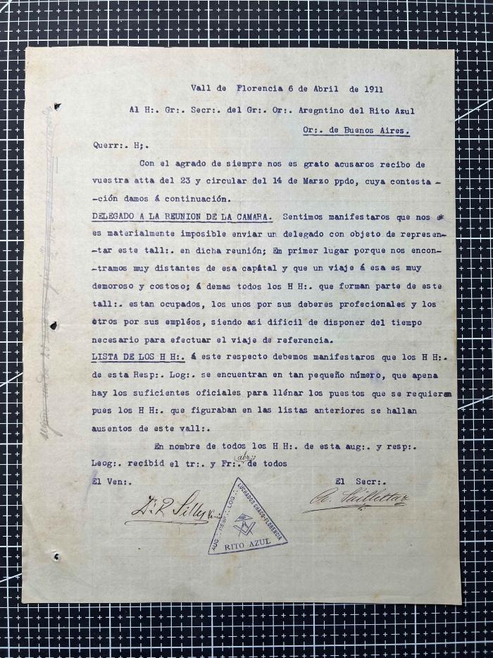 Documentación de R:. L:. Luchador del Chaco Nº 151.
