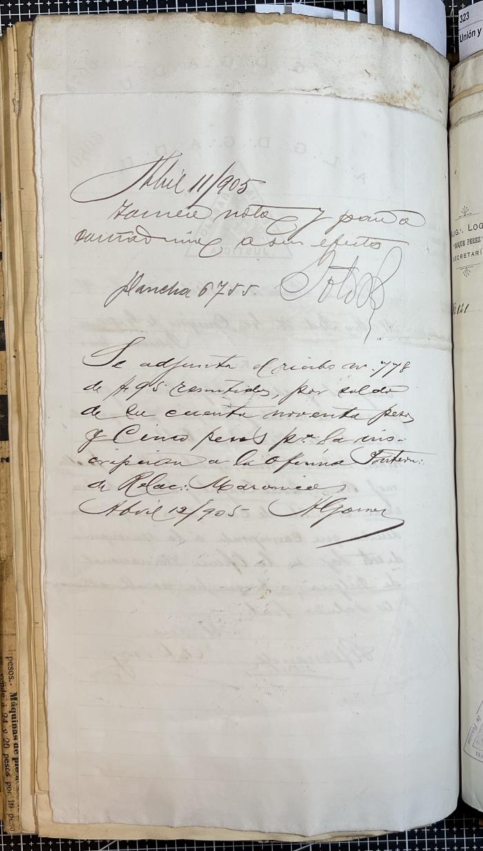 Documentación de R:. L:. Roque Pérez Nº 65.