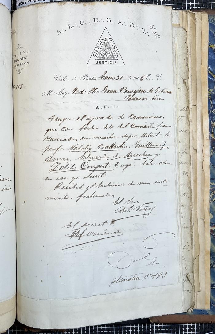 Documentación de R:. L:. Roque Pérez Nº 65.