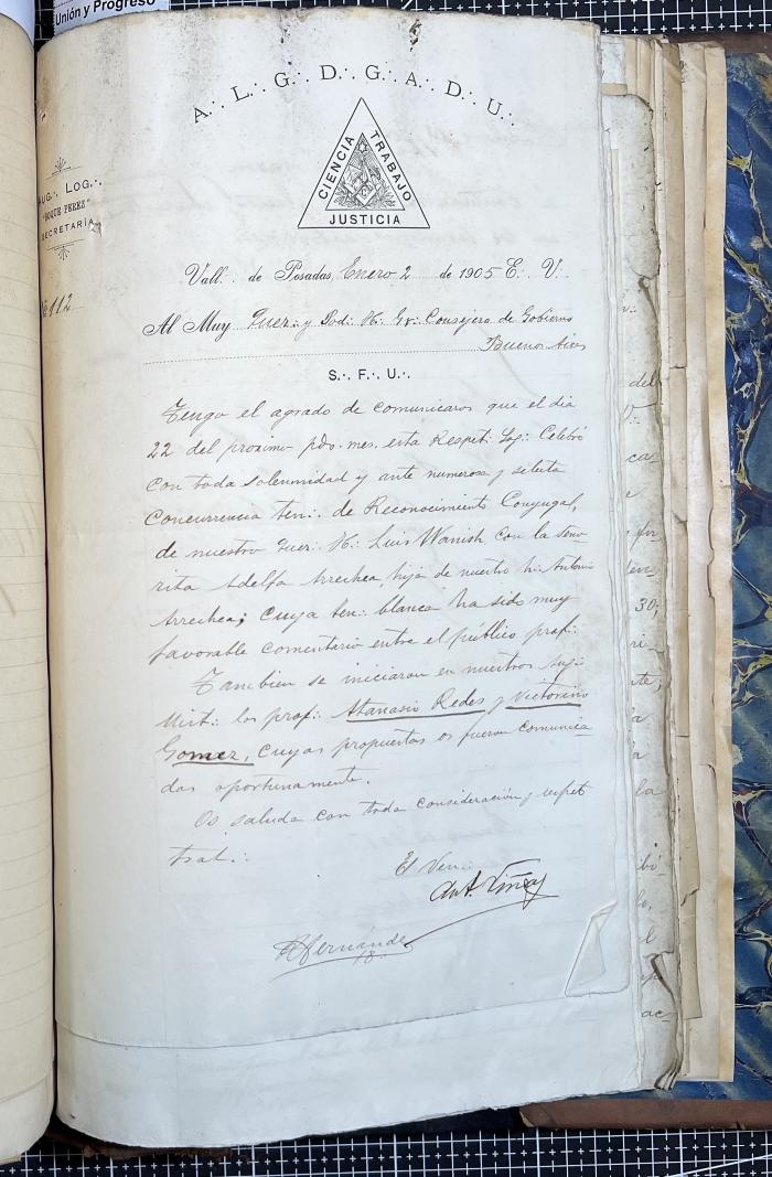 Documentación de R:. L:. Roque Pérez Nº 65.