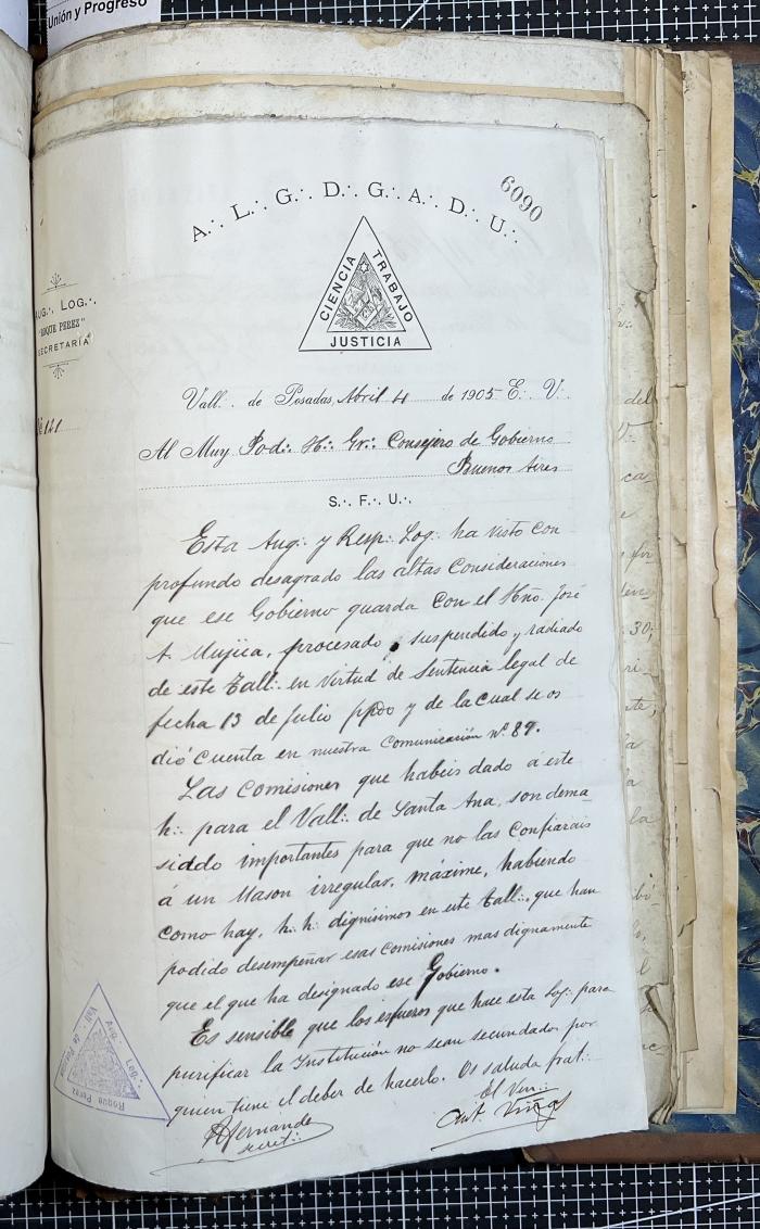 Documentación de R:. L:. Roque Pérez Nº 65.