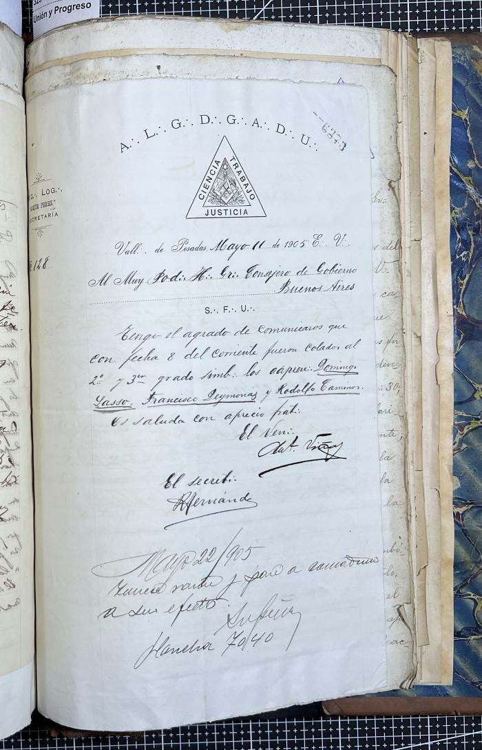 Documentación de R:. L:. Roque Pérez Nº 65.