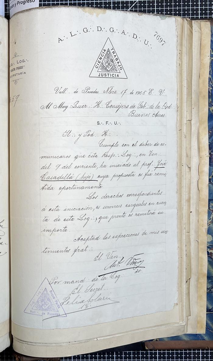 Documentación de R:. L:. Roque Pérez Nº 65.