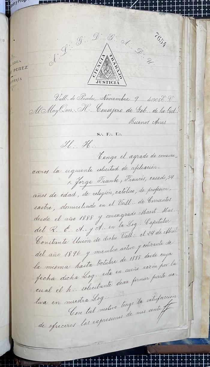 Documentación de R:. L:. Roque Pérez Nº 65.
