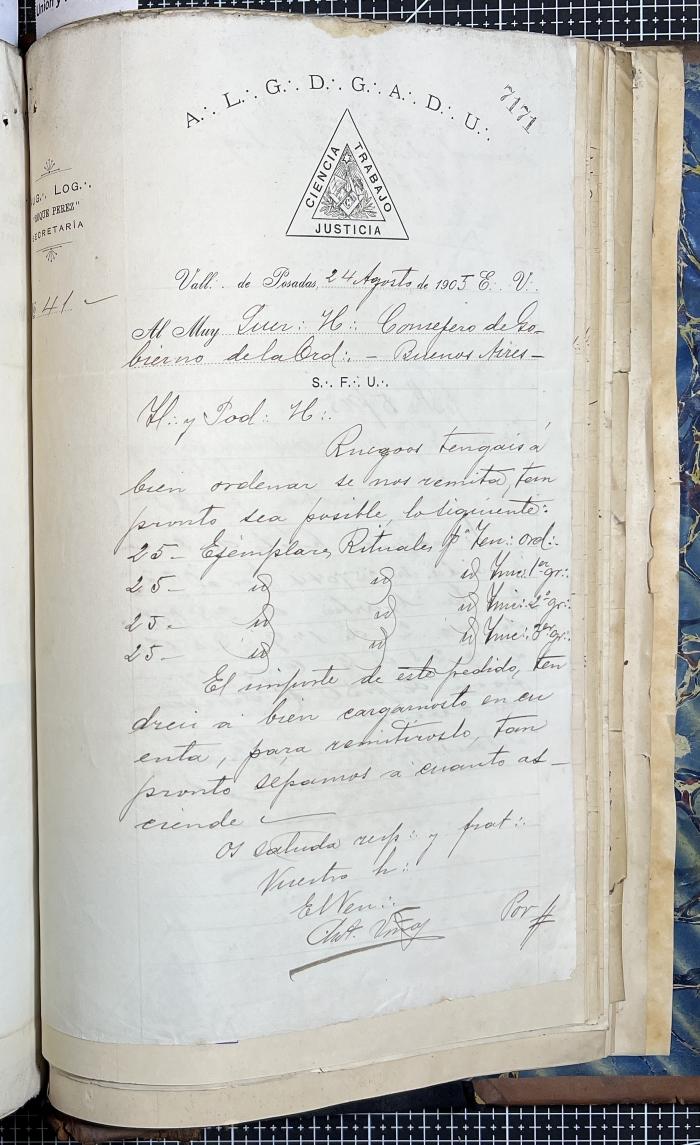 Documentación de R:. L:. Roque Pérez Nº 65.