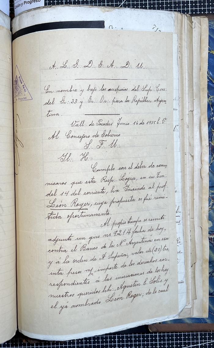 Documentación de R:. L:. Roque Pérez Nº 65.