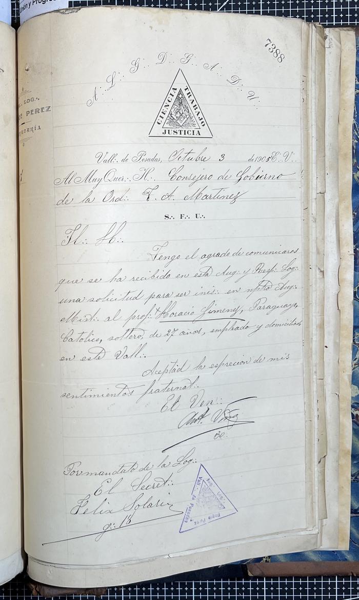 Documentación de R:. L:. Roque Pérez Nº 65.