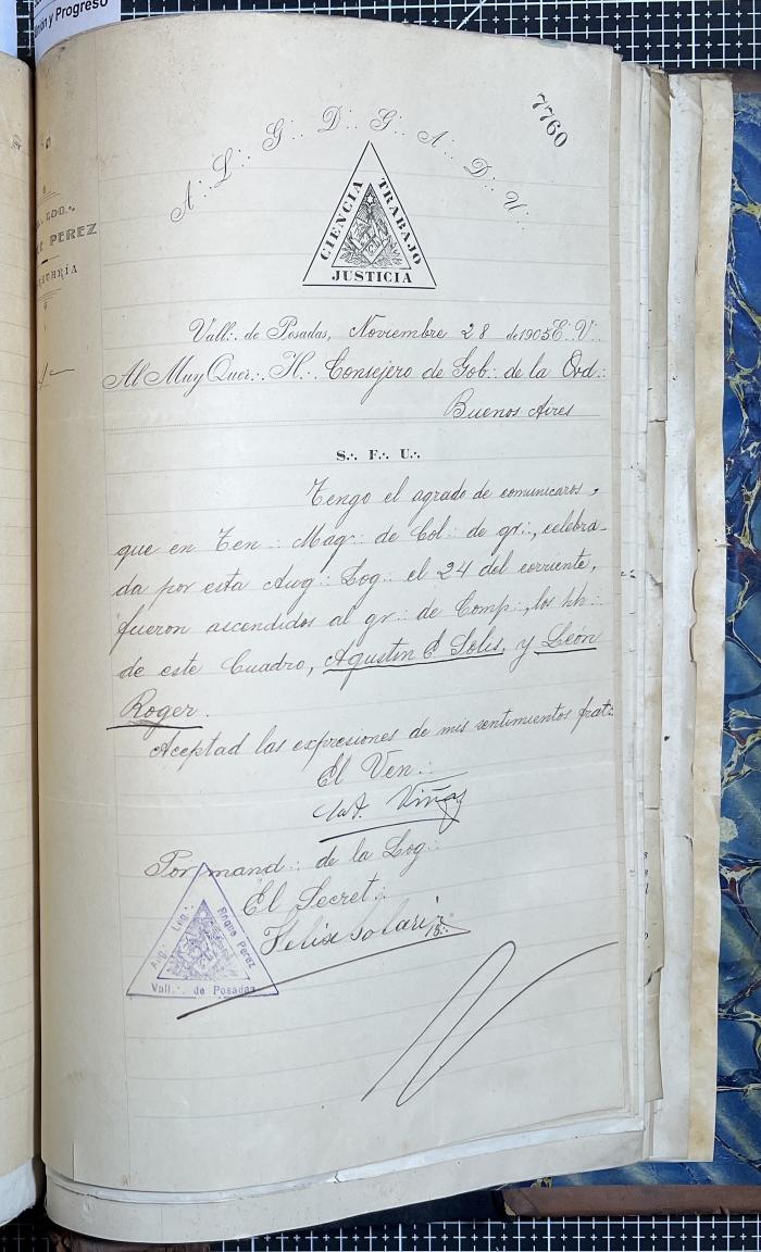 Documentación de R:. L:. Roque Pérez Nº 65.