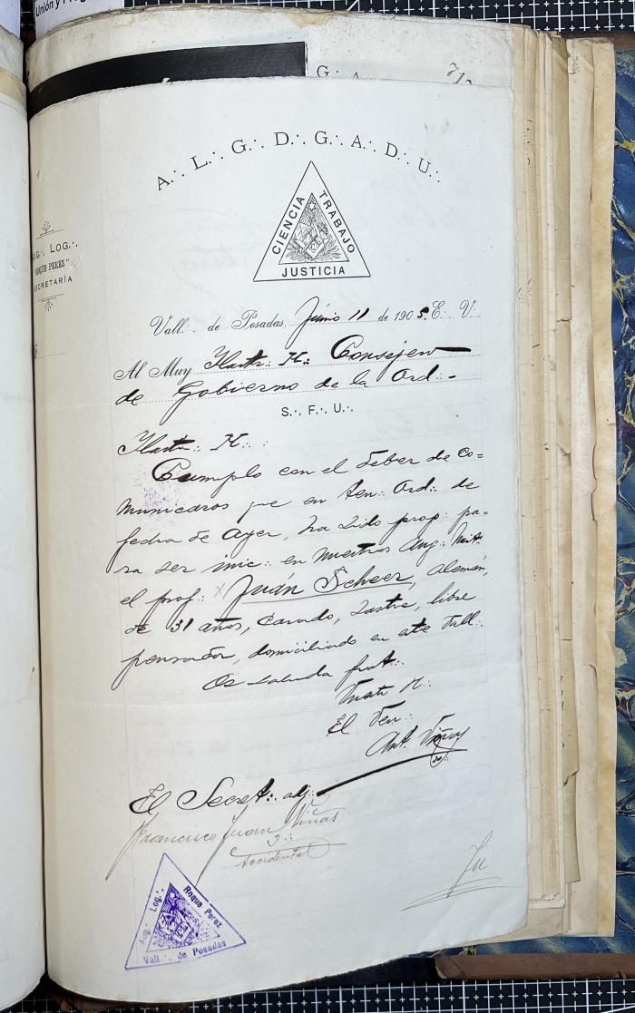Documentación de R:. L:. Roque Pérez Nº 65.