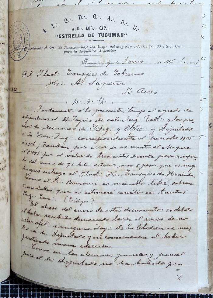 Documentación de R:. L:. Estrella de Tucumán Nº 71.