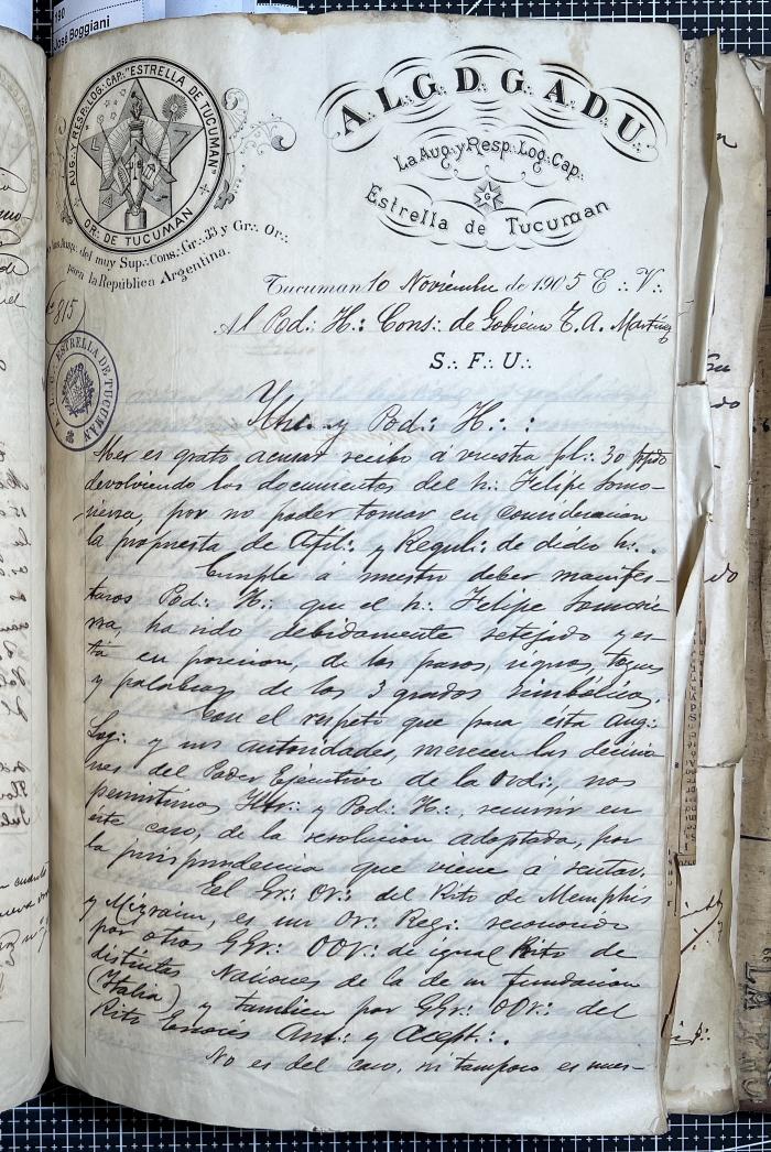 Documentación de R:. L:. Estrella de Tucumán Nº 71.