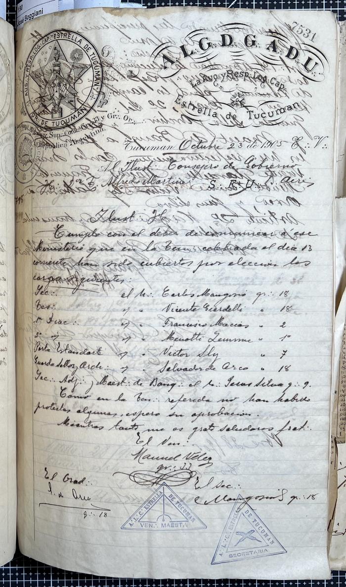 Documentación de R:. L:. Estrella de Tucumán Nº 71.