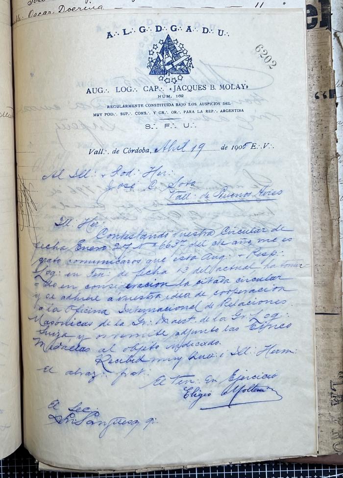 Documentación de R:. L:. Jacobo de Molay Nº 162.