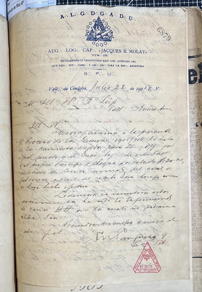 Documentación de R:. L:. Jacobo de Molay Nº 162.