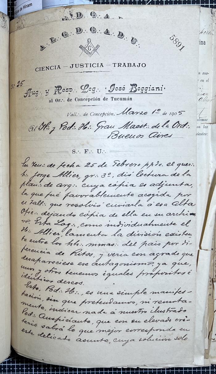 Documentación de R:. L:. José Boggiani Nº 190.