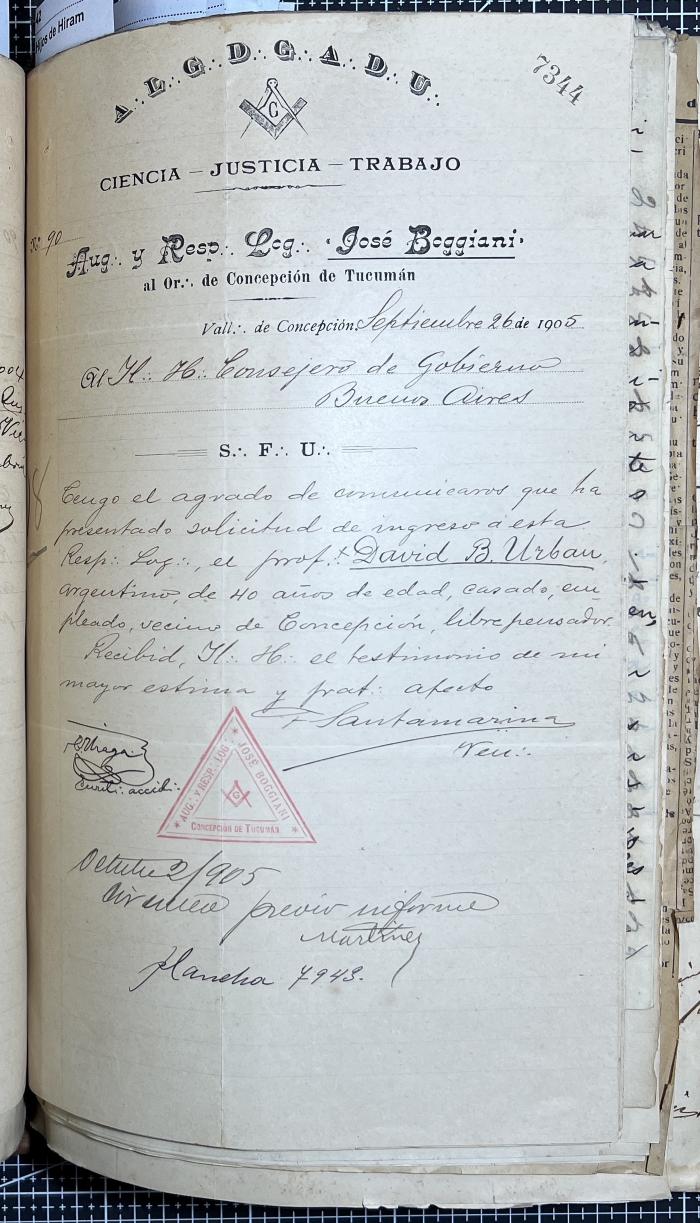 Documentación de R:. L:. José Boggiani Nº 190.