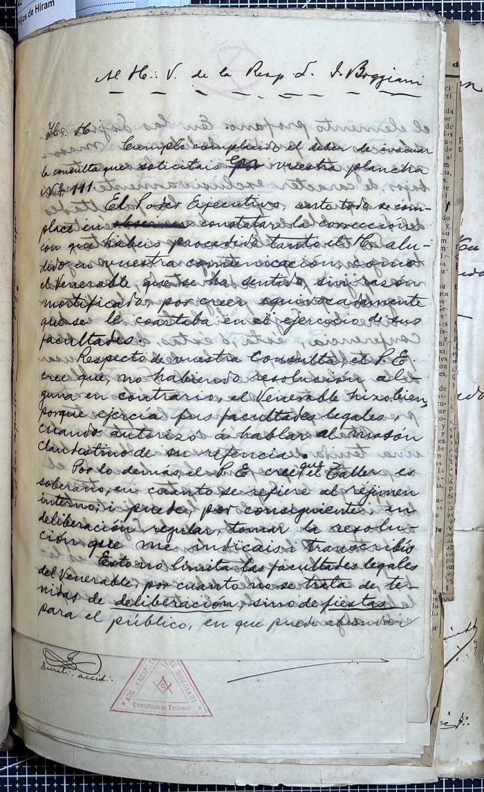 Documentación de R:. L:. José Boggiani Nº 190.