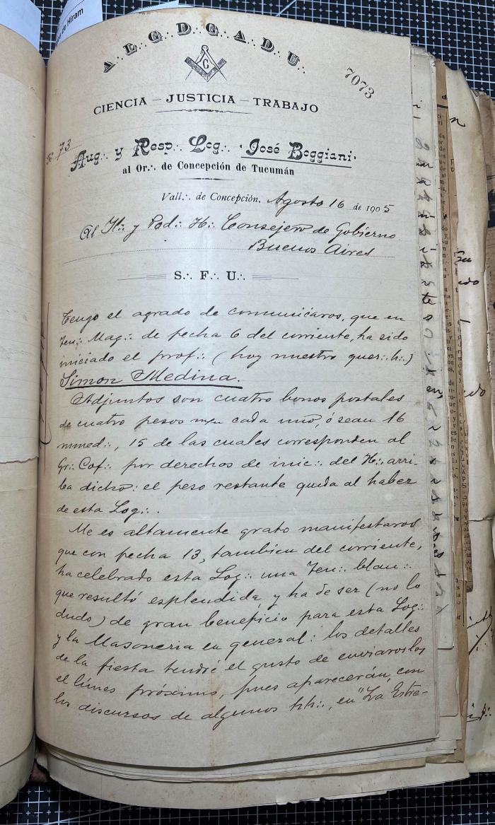 Documentación de R:. L:. José Boggiani Nº 190.