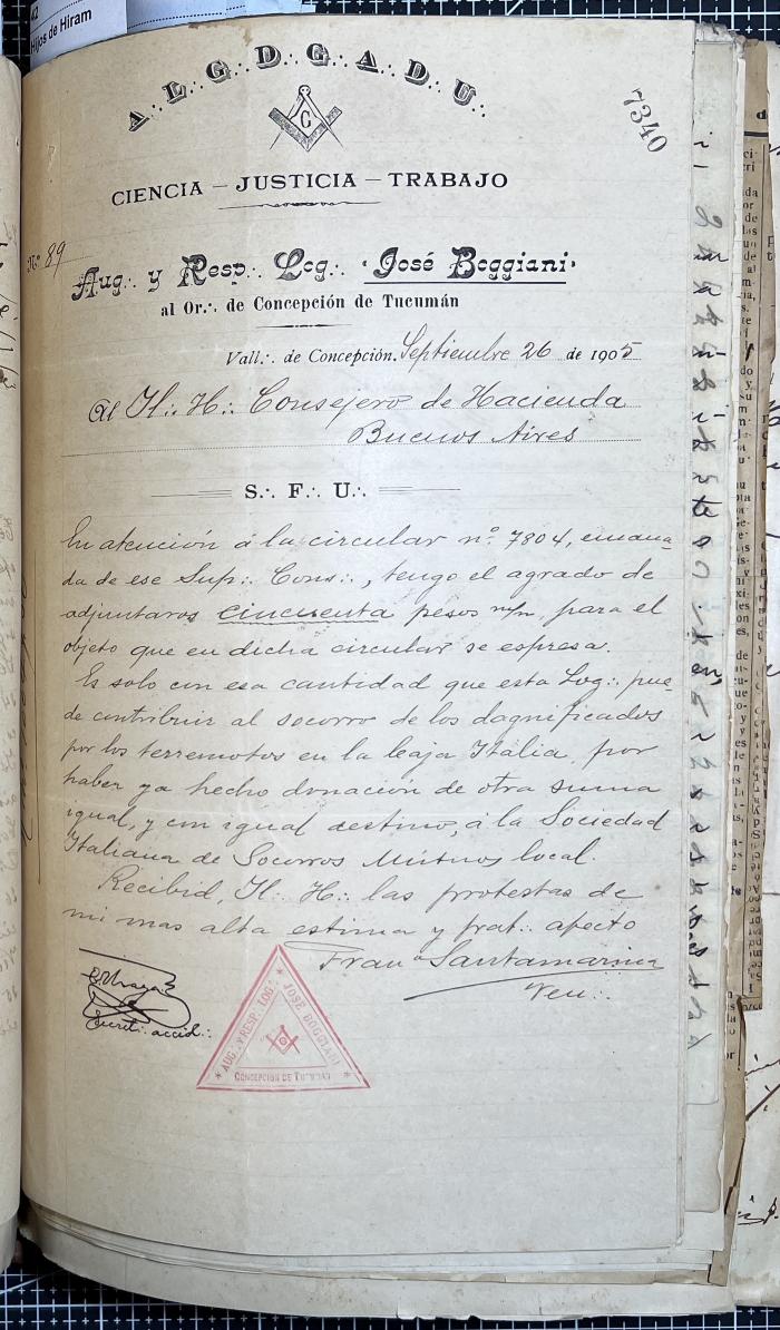 Documentación de R:. L:. José Boggiani Nº 190.