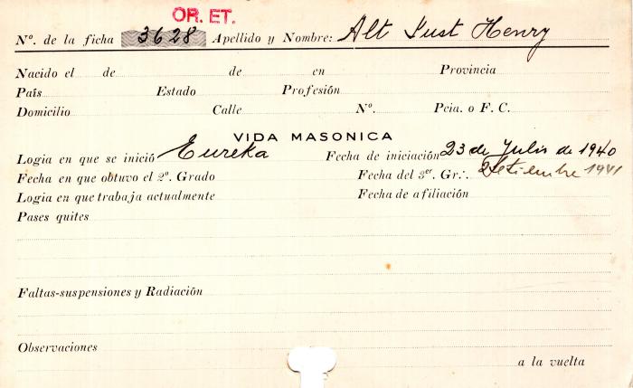 Ficha de miembro de Just Henry Alt.