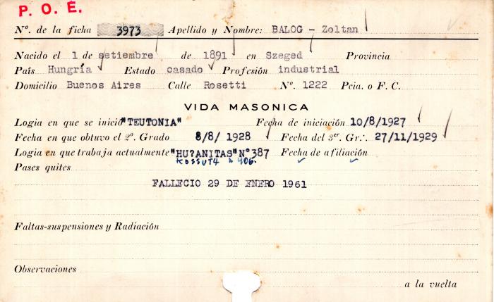 Ficha de miembro de Zoltan Balog.