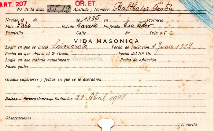 Ficha de miembro de Gastón Balthasar.