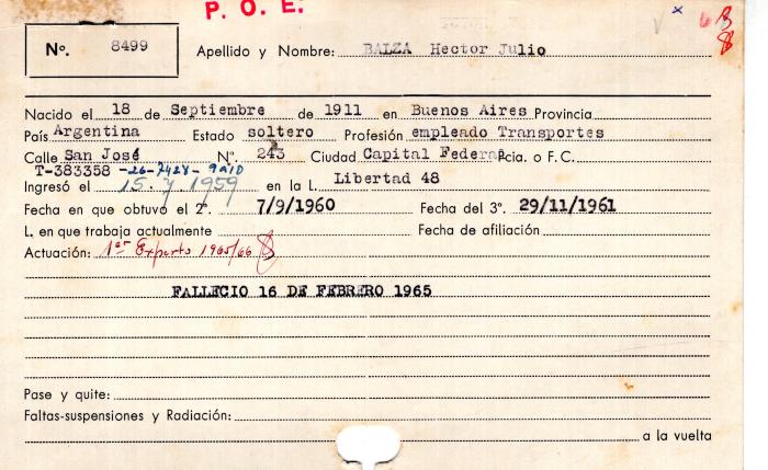 Ficha de miembro de Héctor Julio Balza.