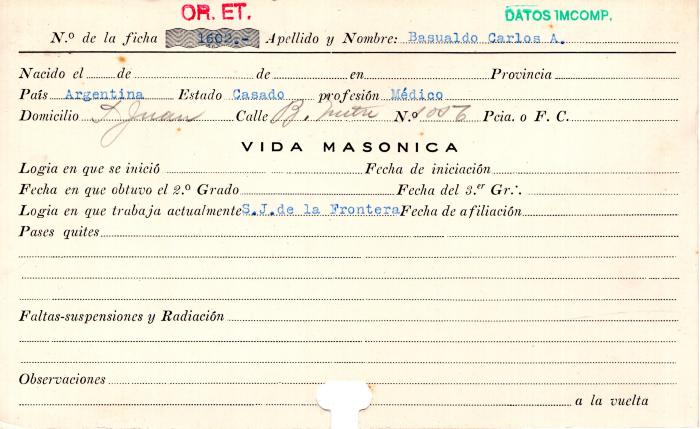 Ficha de miembro de Carlos A. Basualdo.