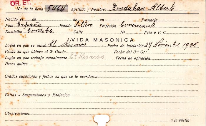 Ficha de miembro de Alberto Bendahan.