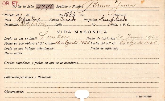 Ficha de miembro de Juan Bruno.