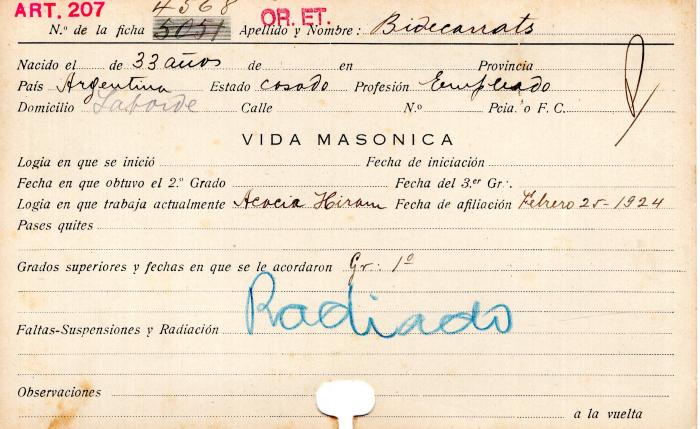 Ficha de miembro de Bidecarrats.