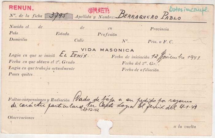 Ficha de miembro de Pablo Berraquero.