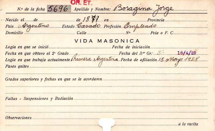 Ficha de miembro de Jorge Boragina.