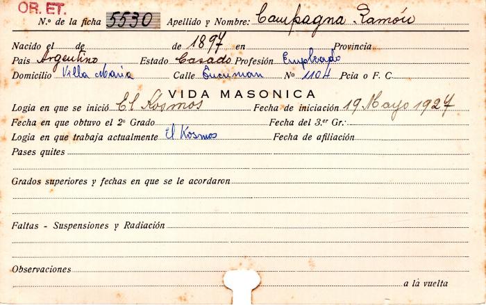 Ficha de miembro de Ramón Campagna.