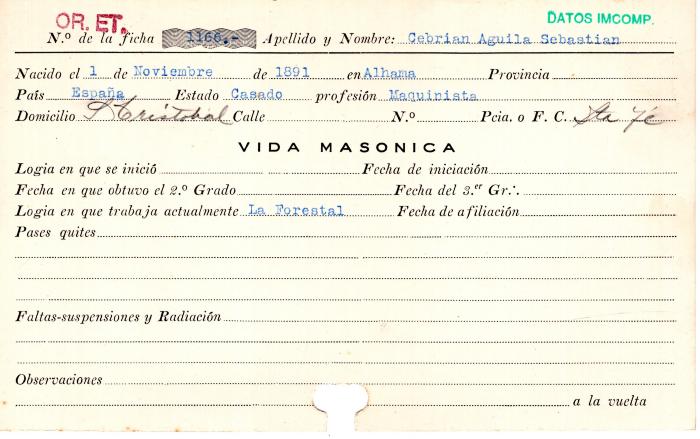 Ficha de miembro de Sebastián Cebrian Aguila.