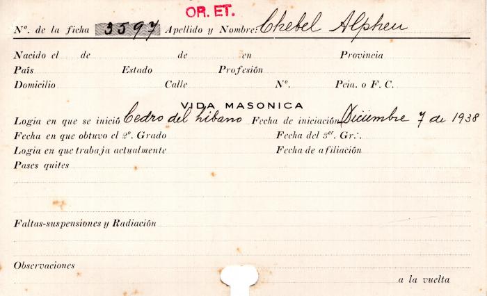 Ficha de miembro de Alphen Chebel.