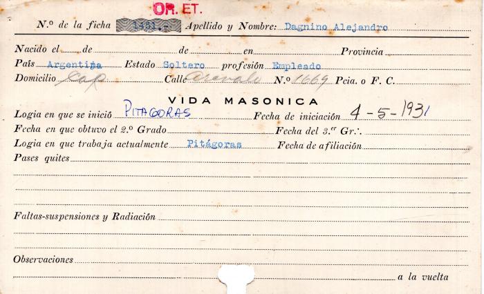 Ficha de miembro de Alejandro Dagnino.