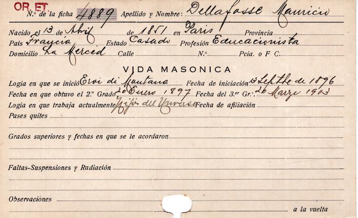 Ficha de miembro de Mauricio Dellafasse.