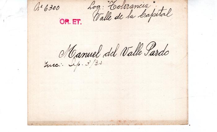 Ficha de miembro de Manuel Del Valle Pardo.