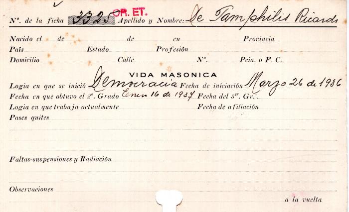 Ficha de miembro de Ricardo De Pamphilis.