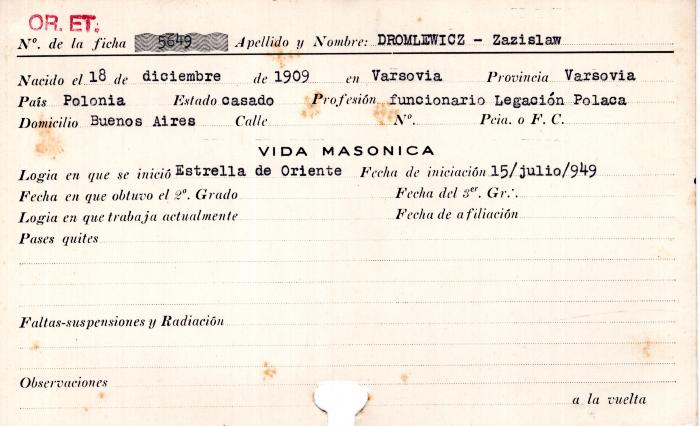 Ficha de miembro de Zazislaw Drolewicz.