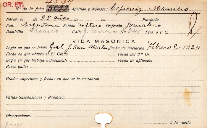 Ficha de miembro de Mauricio Espierriz.
