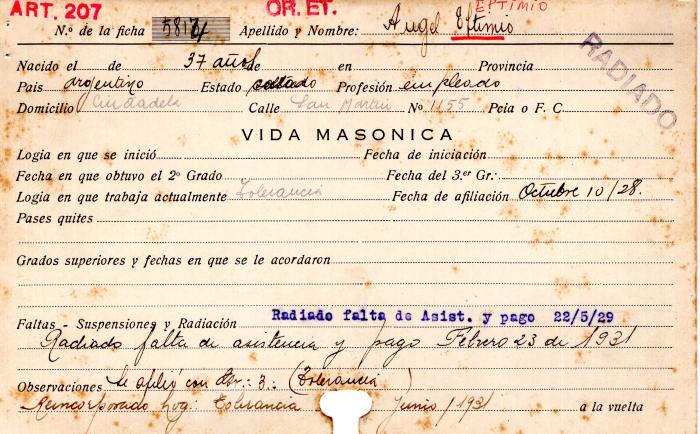 Ficha de miembro de Angel Eptimio.
